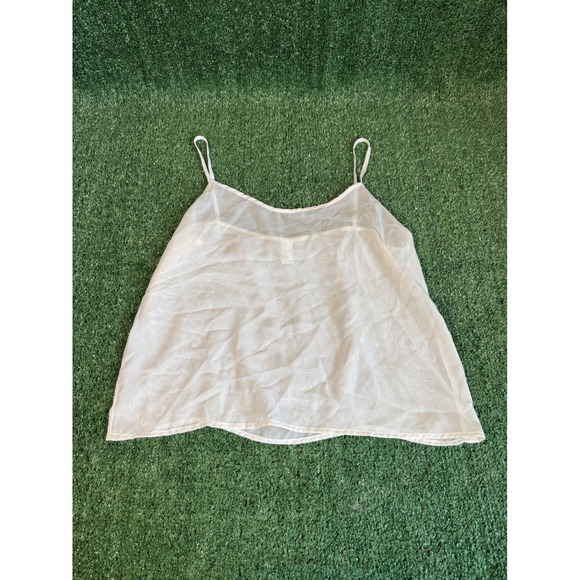 American Apparel Tops - American Apparel White Chiffon Camisole Top Sheer Spaghetti Strap Womens XS